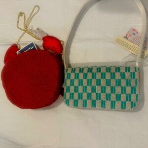 Viral handcrafted beaded bag combo pack, crab and lobster. NWT